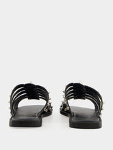 Christian Louboutin Charja Flat Mules with Studs in Black Calf