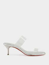 Christian Louboutin Just Nothing 55 Silver Mules