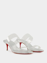 Christian Louboutin Just Nothing 55 Silver Mules