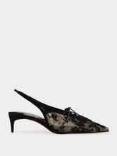Christian Louboutin Black Km Lace Slingback Pumps
