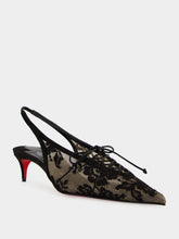 Christian Louboutin Black Km Lace Slingback Pumps