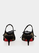 Christian Louboutin Black Km Lace Slingback Pumps