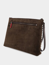Christian Louboutin Funky Cafe Brown Leather Spike Pouch