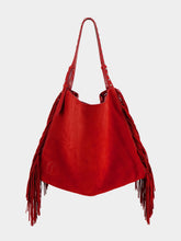 Christian Louboutin Fever Red Baggy Tote Fringe Bag