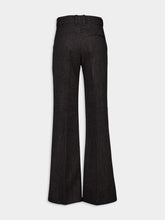 Courrèges Black and Heritage White Tailored Caviar Wool Baggy Trousers