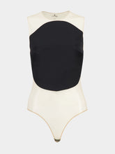 Courrèges Black Illusion Circle Satin Bodysuit