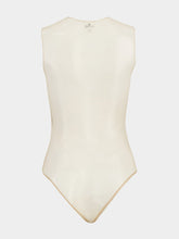 Courrèges Black Illusion Circle Satin Bodysuit