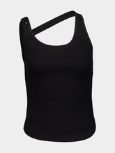 Courrèges Black Asymmetrical Buckle Tank Top