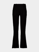 Courrèges Black Ribbed Knit Flared Trousers