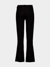 Courrèges Black Ribbed Knit Flared Trousers