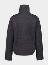 Courrèges Black Grey Zipped Mockneck Merino Wool Jumper