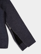 Courrèges Black Grey Zipped Mockneck Merino Wool Jumper