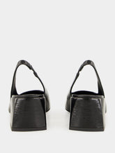 Courrèges Black Vinyl Slingback Heels