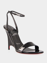 Christian Louboutin Black Zeezeenella 100 Patent Leather Sandals
