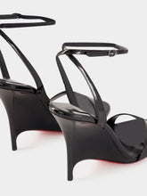 Christian Louboutin Black Zeezeenella 100 Patent Leather Sandals