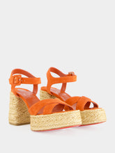 Christian Louboutin Orange Calakala 85 Suede Espadrille Sandals