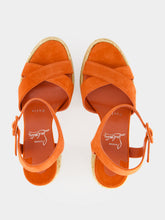 Christian Louboutin Orange Calakala 85 Suede Espadrille Sandals