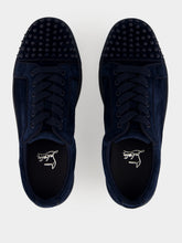 Christian Louboutin Louis Jr Spikes Canopy Marine Blue Sneakers