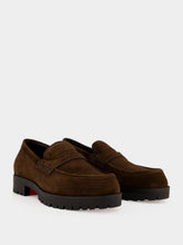 Christian Louboutin Cavavin Cosme Brown Suede Moccasins