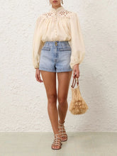 Zimmermann Cream Coco Embroidered Ramie Blouse