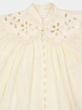 Zimmermann Cream Coco Embroidered Ramie Blouse