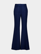 Gabriela Hearst Electric Navy Speckled Cashmere Flare Pants