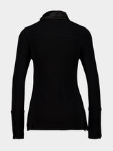 Courrèges Black Satin Scarf Collar Jersey Shirt