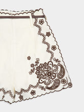 Zimmermann Ivory Chocolate Ascension Embroidered Shorts