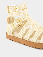 Zimmermann Goldie Gladiator Flat Sandals in Powder