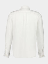 120% Lino White Long-Sleeve Regular Fit Linen Shirt