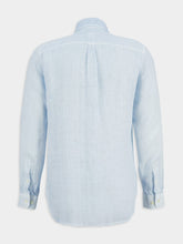120% Lino Sea Soft Blue Linen Shirt with Pocket