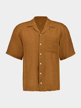 120% Lino Curry Short-Sleeve Relaxed Fit Linen Shirt