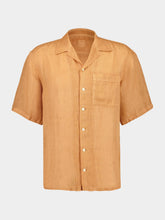 120% Lino Apricot Soft Fade Short-Sleeve Relaxed Fit Linen Shirt