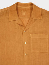 120% Lino Apricot Soft Fade Short-Sleeve Relaxed Fit Linen Shirt
