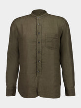 120% Lino Military Green Slim-Fit Linen Shirt