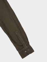 120% Lino Military Green Slim-Fit Linen Shirt