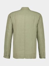 120% Lino Cactus Green Linen Shirt with Pockets