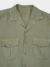 120% Lino Cactus Green Linen Shirt with Pockets