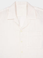 120% Lino White and Rosso Relaxed-Fit Linen Shirt