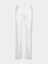 120% Lino White Slim-Fit Linen Cotton Blend Trousers