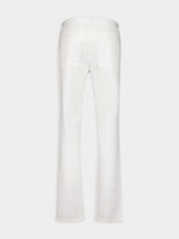120% Lino White Slim-Fit Linen Cotton Blend Trousers