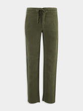120% Lino Military Green Linen Drawstring Trousers