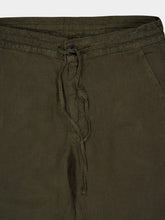 120% Lino Military Green Linen Drawstring Trousers