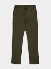 120% Lino Military Green Linen Drawstring Trousers