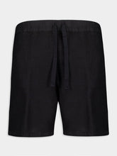 120% Lino Black Bermuda Linen Shorts