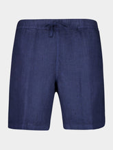 120% Lino Navy Blue Linen Bermuda Shorts