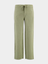120% Lino Cactus Green Linen Drawstring Trousers