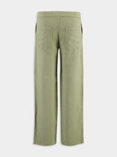 120% Lino Cactus Green Linen Drawstring Trousers