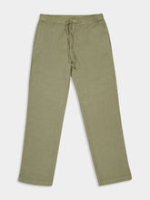 120% Lino Cactus Green Linen Drawstring Trousers
