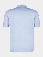 120% Lino Azzurro Blue Short-Sleeve Knit Jumper